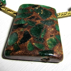 Jasper Beads 27 x 24mm Natural Forest Green Jasper Cloisonne Flat Trapezoid Pendants -  4 Pieces