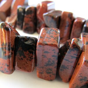 Jasper Beads 20 x 10mm Mahogany Jasper Speckled Smooth Chocolate Brown & Jet Black Freeform Slabs 8 Pieces image 2