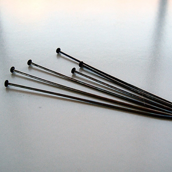 Brass Findings 2 Inch Vintaj Natural Brass Long Head Pins -  24 pieces