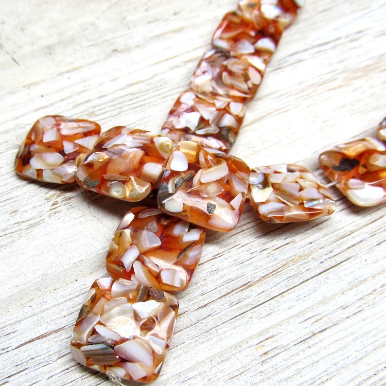 Resin Beads 18x18x5mm Burnt Orange Marbled MOP / Resin Smooth - Etsy