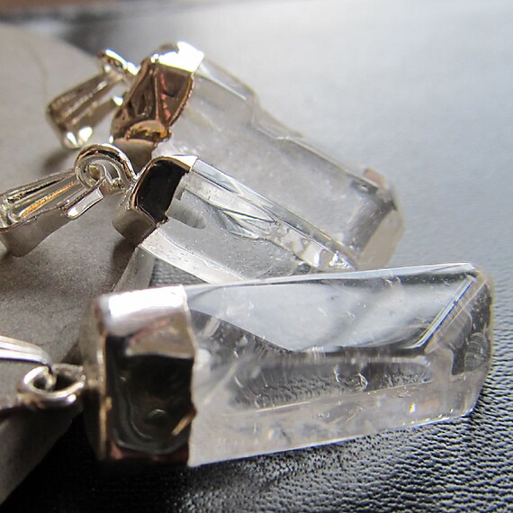 Raw Quartz Crystal Pendant 30mm Clear Rock Quartz Pendant Etsy