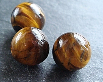 Tigereye Beads 10mm Smooth Flash Brown Rounds - 10 pieces