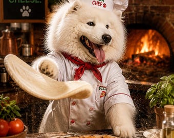 Custom Funny Chef Dog Portrait | Personalized Kitchen Pet Portrait | Custom Dog Portrait from Photo | Pet Kitchen Wall Art