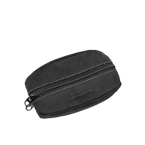 Leather Wallet Coin Purse Key Holder Black