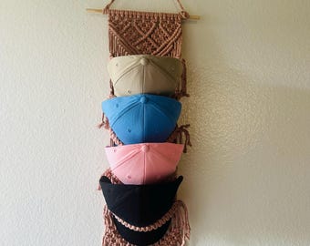 Handmade Macrame Hat Holder – Boho Cap Organizer  | Seasonal Home Décor for Gifting