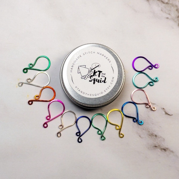 Handmade Rainbow Metal Stitch Markers: Knitting & Crochet Notions