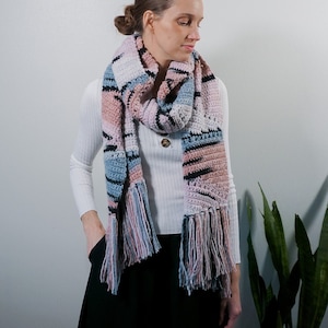 Stripe Scarf Crochet Scarf Gifts For Her Wrap Crochet Pattern Neck Warmer Unisex Scarf Pattern Pdf Pattern Gifts For Him image 3