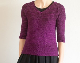 CROCHET sweater PATTERN - Baroque crochet pullover pattern. women's sweater pattern, crochet pattern, top down crochet sweater