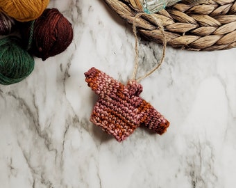 Crochet Ornament pattern, mini sweater ornament pattern