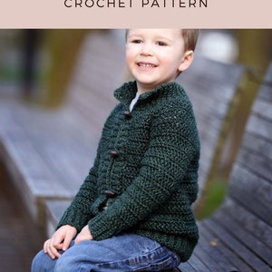 Crochet cardigan pattern, childrens cardigan, boys cardigan, girls cardigan, cardigan for children, crochet, top down, zipper or button image 2