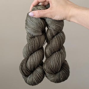Hand Dyed Olive Green Merino Yarn: Tonal &quot;Oliver&quot; Colorway - Choose your Base