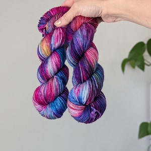 Pre-Order Hand Dyed Yarn - Felicity | Sock, Sport, DK, Worsted and Bulky yarn | Knitting and crochet Rainbow Merino yarn