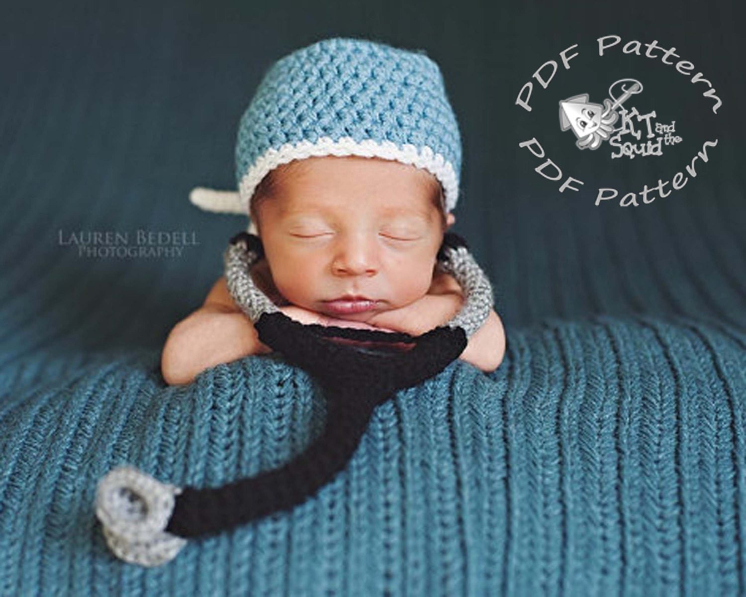 Scrub Hat and Stethoscope Crochet 