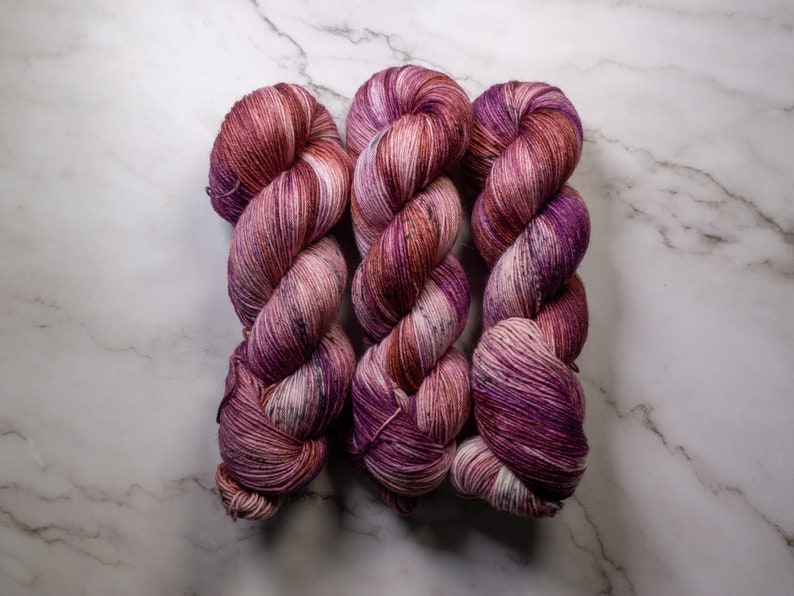 Hand Dyed Yarn Thyra Variegated Yarn Fingering Weight Yarn Superwash Merino Worsted Yarn Knitting Yarn Sweater Yarn image 1