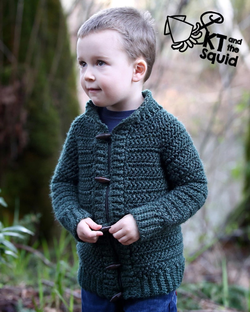 Crochet cardigan pattern, childrens cardigan, boys cardigan, girls cardigan, cardigan for children, crochet, top down, zipper or button image 5