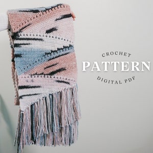 Stripe Scarf Crochet Scarf Gifts For Her Wrap Crochet Pattern Neck Warmer Unisex Scarf Pattern Pdf Pattern Gifts For Him image 1