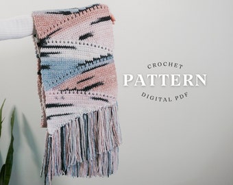 Stripe Scarf | Crochet Scarf | Gifts For Her | Wrap Crochet Pattern | Neck Warmer | Unisex Scarf Pattern | Pdf Pattern | Gifts For Him