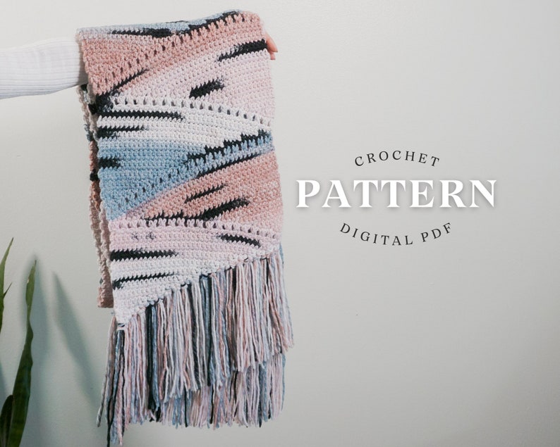 Stripe Scarf Crochet Scarf Gifts For Her Wrap Crochet Pattern Neck Warmer Unisex Scarf Pattern Pdf Pattern Gifts For Him image 1