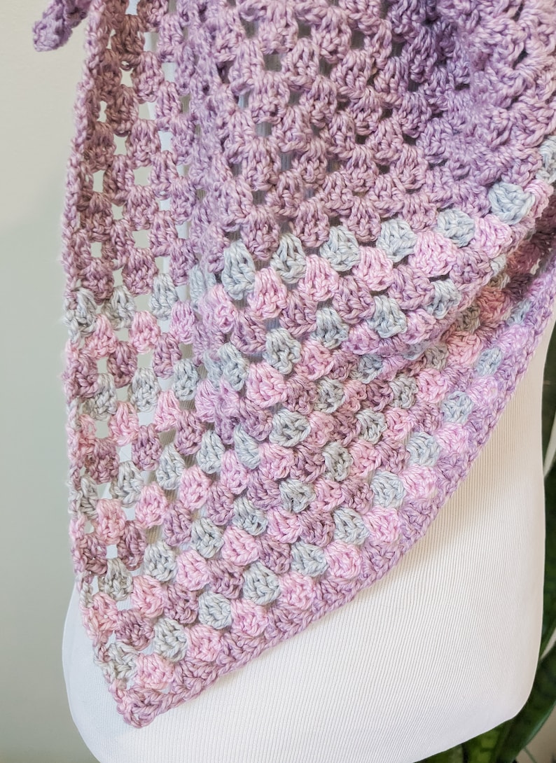 Crochet Wrap Pattern Easy Crochet Shawl Instant Pdf Download Shawl Scarf Granny Square Shawl Pattern Triangle Crochet Shawl image 4