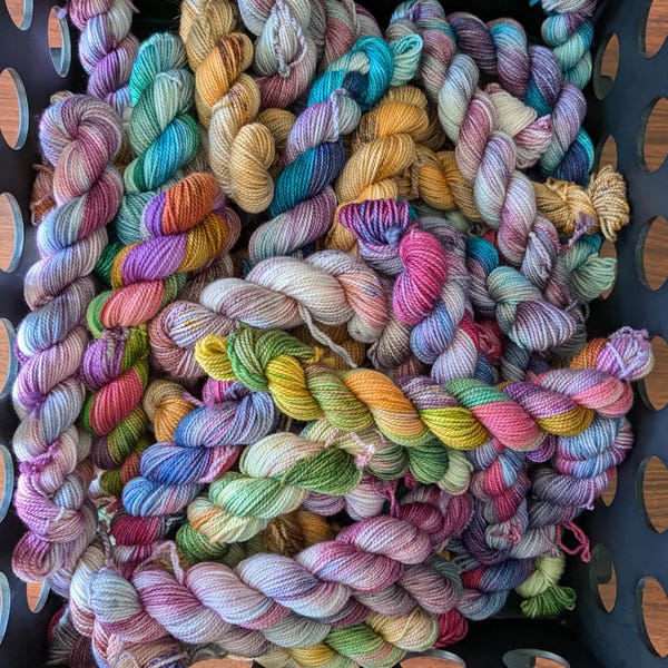 Surprise Hand Dyed Mini Yarn 20g Skeins: Sock Yarn Grab Bag - 75% Merino Wool