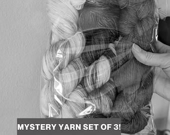 Hand Dyed Merino Wool Yarn: Destash Grab Bags, 3 Skeins, Choose your Weight