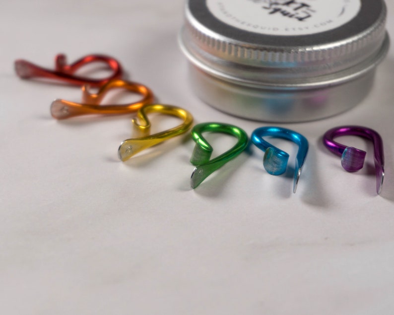 Stitch Markers for crochet, progress keepers, metal stitch markers, knit stitch markers image 5