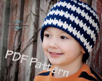 crochet hat pattern, easy crochet hat pattern, striped crochet hat pattern, crochet pattern, crochet beanie pattern