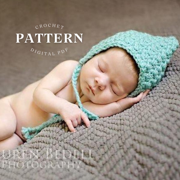 Pixie Hat | Baby Bonnet Crochet Pattern | Hat Pattern | Pdf Download | Baby Hat Pattern | Diy Gift For Baby | Multiple Sizes