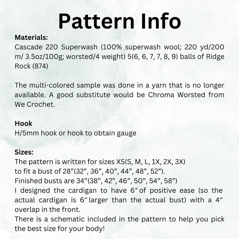 Crochet Cardigan Pattern Crochet Sweater Fall Crochet Size Inclusive Pdf Download Women'S Crochet Cardigan Sizes XS-3XL image 10
