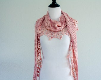 Crochet Lace Shawl Pattern, Topelt Scarf (PDF Pattern)