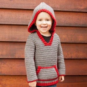 Crochet hoodie pattern, crochet childrens sweater, boys hoodie, girls hoodie, hooded vest for children, crochet, easy pattern, zipper or image 6