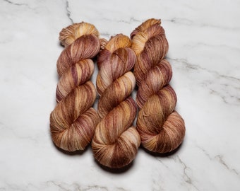 Hand Dyed Yarn - Toast | Variegated Yarn | Fingering Weight | Superwash Merino | Worsted Yarn | Knitting Yarn | Sweater Yarn | DK Weight