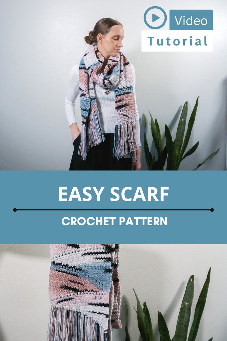 Stripe Scarf Crochet Scarf Gifts For Her Wrap Crochet Pattern Neck Warmer Unisex Scarf Pattern Pdf Pattern Gifts For Him image 9