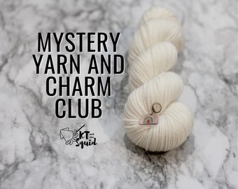 Mystery Yarn and Charm Club | Hand dyed yarn | Sock yarn | Merino yarn | DK yarn | Fingering yarn | Sport Yarn | Worsted yarn