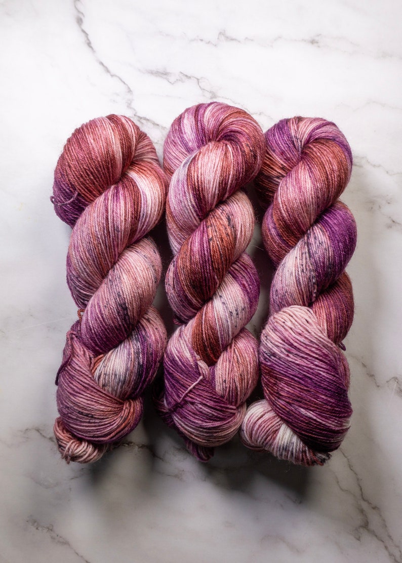 Hand Dyed Yarn Thyra Variegated Yarn Fingering Weight Yarn Superwash Merino Worsted Yarn Knitting Yarn Sweater Yarn image 8