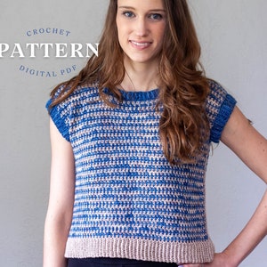 Crochet Top Pattern | Crochet Pullover | Easy Crochet Top | Crochet Tee | Festival Top | Short Sleeve | Women Crochet Pattern