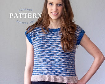 Crochet Top Pattern | Crochet Pullover | Easy Crochet Top | Crochet Tee | Festival Top | Short Sleeve | Women Crochet Pattern