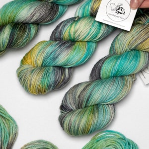 Hand Dyed Yarn Tropical Love Birds Variegated Yarn Superwash Merino Worsted Knitting Crochet Yarn DK Weight yarn image 6