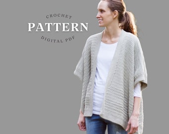 Crochet Pattern | Cardigan Poncho | Crochet Ruana | Summer Crochet | Cardigan Pattern | Instant Download | Simply Ruana | Crochet Wrap