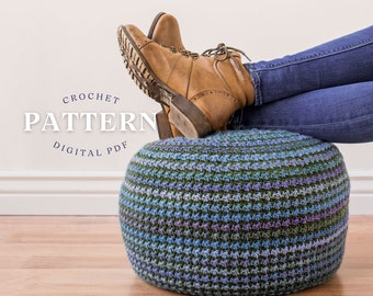 Crochet Pouf Pattern, crochet pillow pattern, crochet pattern, floor pillow, pillow pattern, pouf pattern, bean bag chair, crochet ottoman