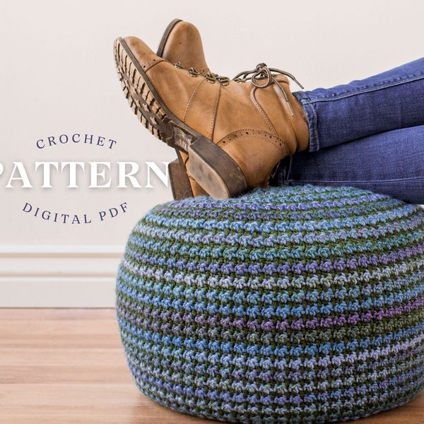Piper Pouf Crochet Pattern: Floor Pillow Ottoman (PDF Pattern)