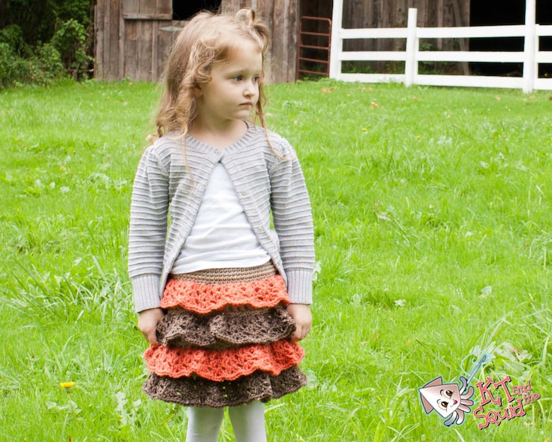 Crochet skirt pattern, easy ruffle skirt pattern, girls tiered ruffle skirt pattern, crochet pattern, okay to sell, crochet, pattern image 3