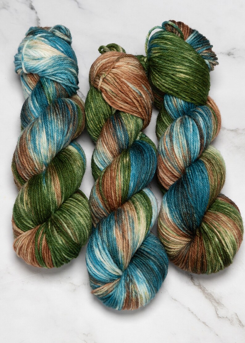 Hand Dyed Yarn Gayle Variegated Yarn Fingering Weight Superwash Merino Worsted Yarn Knitting Yarn Sweater Yarn DK Weight image 5