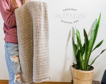 Crochet Blanket Pattern | Throw Pattern | Crochet Afghan | Warm Afghan | Pdf Download | Chunky Baby Blanket | Chunky Afghan | Pdf Pattern