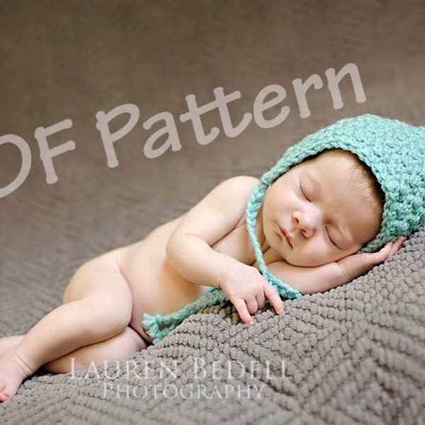 Crochet pixie bonnet pattern, newborn bonnet pattern, baby hat, crochet pattern, hat to sell, easy crochet pattern, crochet bonnet pattern,