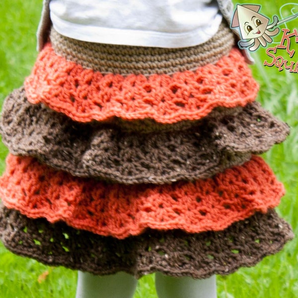 Crochet skirt pattern, easy ruffle skirt pattern, girls tiered ruffle skirt pattern, crochet pattern, okay to sell, crochet, pattern