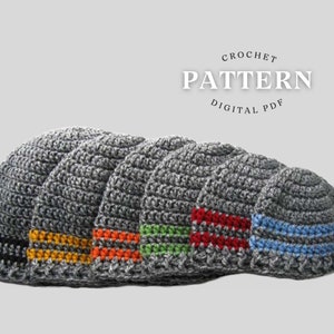 Crochet hat pattern, basic stripe beanie pattern. instant download, hat pattern, boys hat pattern, newborn hat pattern, infant hat, mens hat image 1