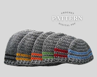 Crochet hat pattern, basic stripe beanie pattern. instant download, hat pattern, boys hat pattern, newborn hat pattern, infant hat, mens hat