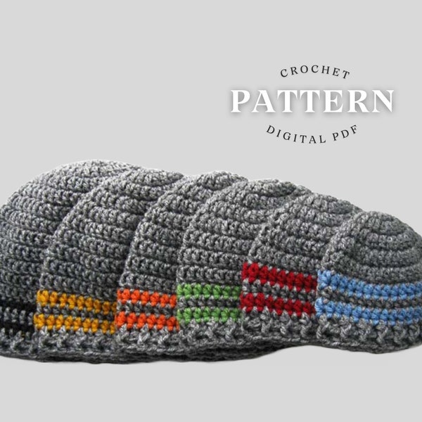 Crochet hat pattern, basic stripe beanie pattern. instant download, hat pattern, boys hat pattern, newborn hat pattern, infant hat, mens hat