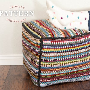 Salzer Crochet Pouf Pattern, crochet pillow pattern, crochet pattern, floor pillow, pillow pattern, pouf pattern, bean bag chair, ottoman